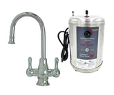 Hot & Cold Water Faucet with Traditional Curved Body & Curved Handles & Little Gourmet® Premium Hot Water Tank
